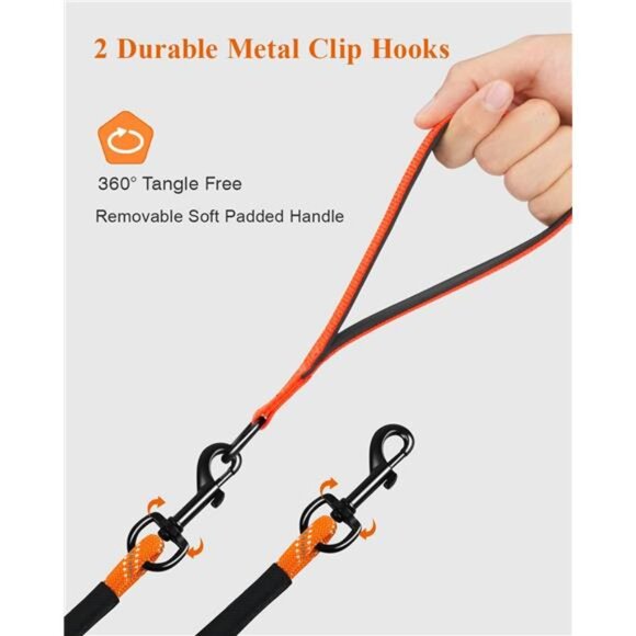 Dog Tie Out, Long Dog Leash 15FT 30FT 50FT 66FT, Recall Training Leash - Picture 4 of 7